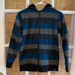 Boys Tony Hawk zip up fur lined hoodie